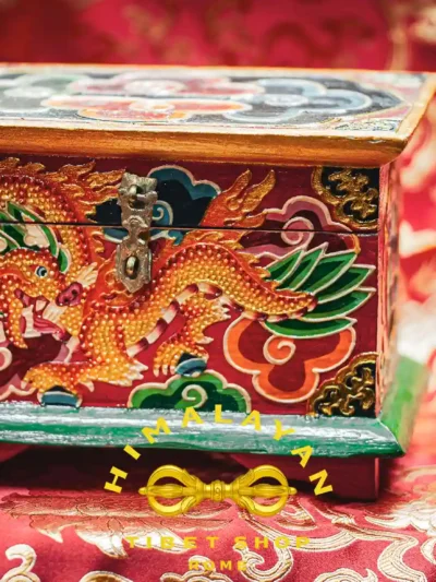 Cofanetto Tibetano con Drago e Shanka