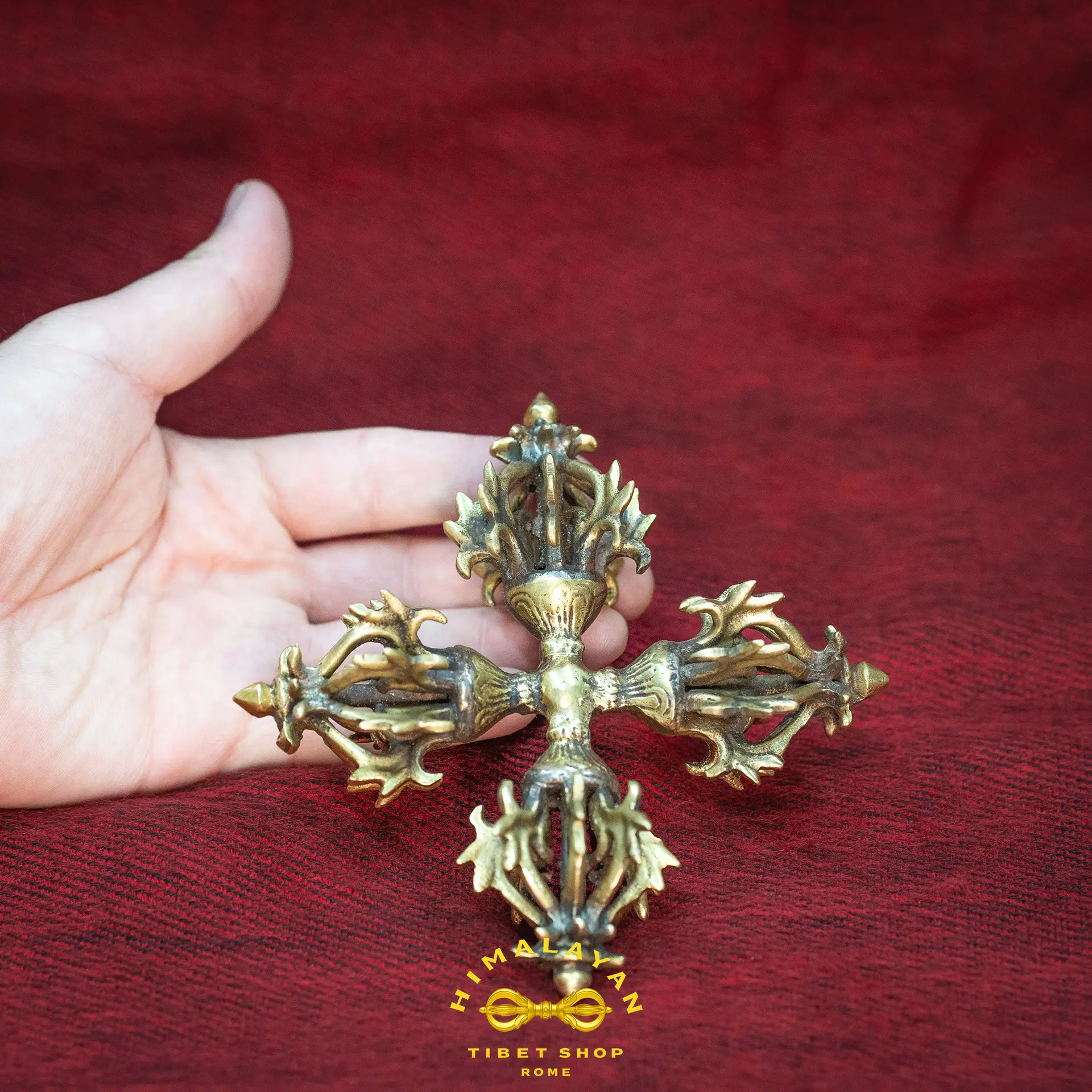 Doppio Vajra in Ottone 9 raggi