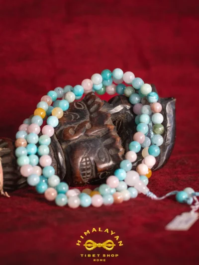 Mala 108 Grani in Pietra di Acquamarina